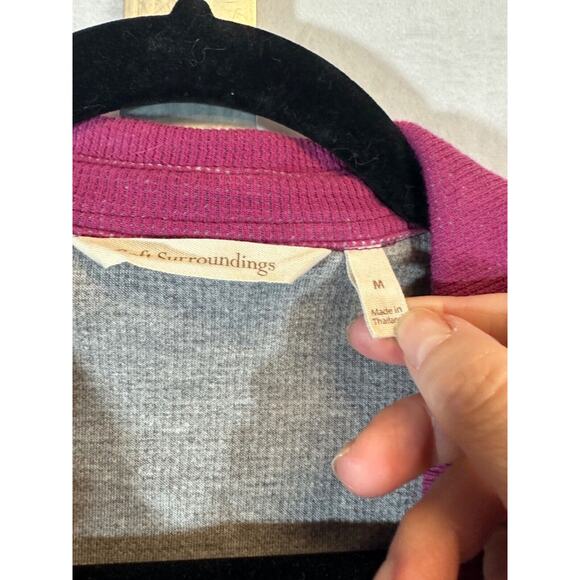 SOFT SURROUNDINGS Mixed Button Long Sleeve Tunic Size M Lined Pink/Purple E7 - Picture 3 of 7